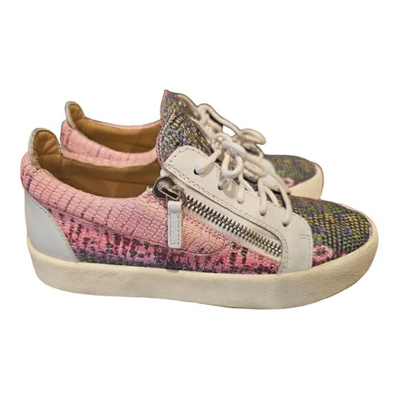 GIUSEPPE ZANOTTI Womens Leather Low Top Sneakers - Size 39/8 - Picture 1 of 8
